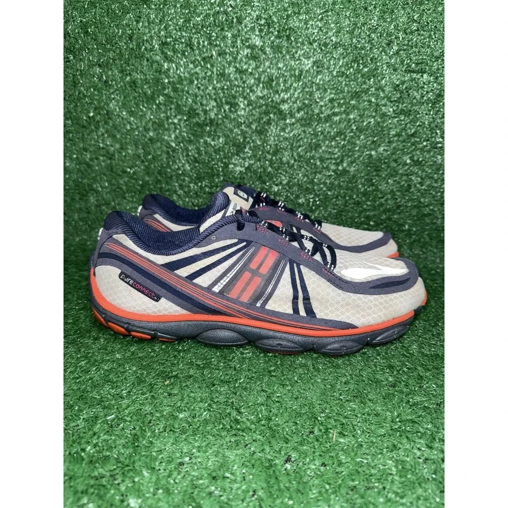 Brooks PureConnect‎ 3 Women's Size 11 Grey Blue Red Running Shoes Race Sneakers